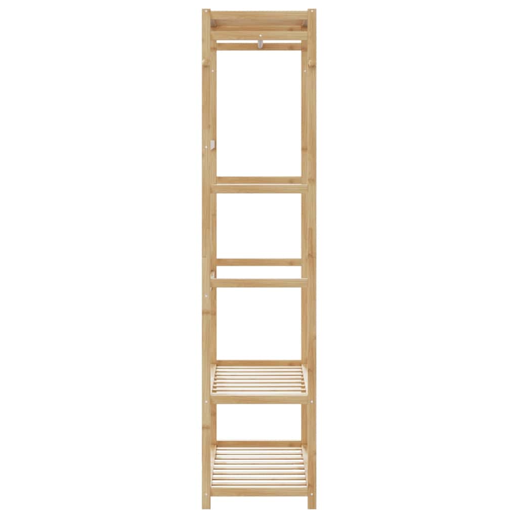 Roupeiro com prateleiras 80x40x175 cm bambu