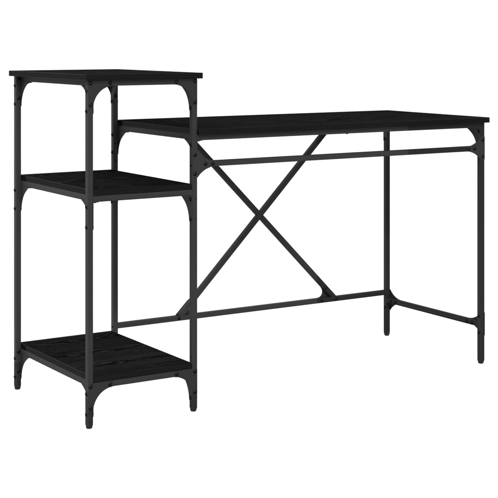 Mesa carvalho preto derivados de madeira 135 x 50 x 90 cm
