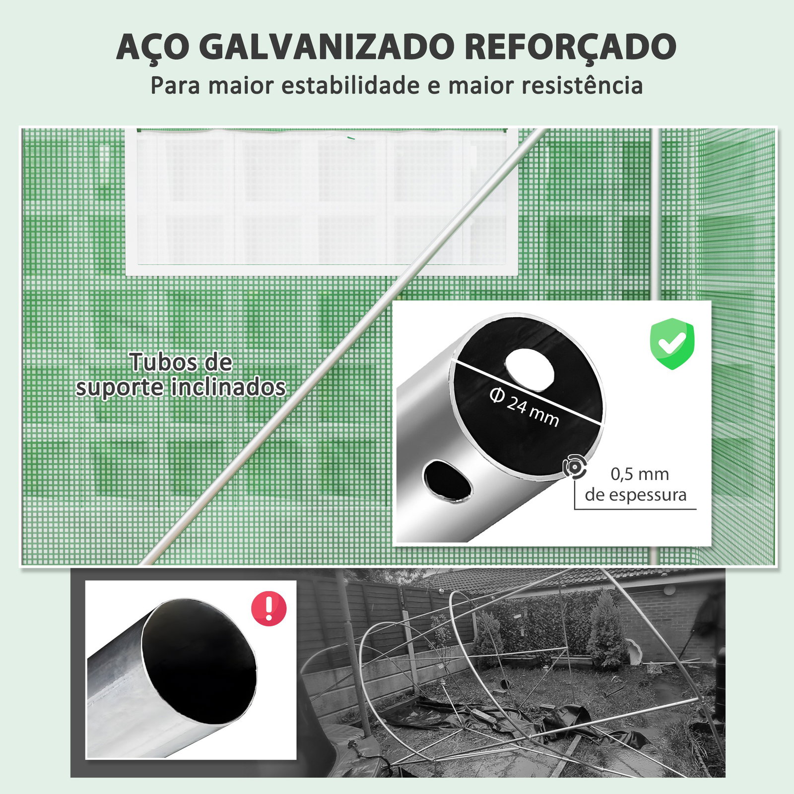 Estufa tipo túnel 397x300x200 cm estufa de exterior com 4 janelas de malha cobertura de PE anti UV e 3 portas enroláveis verde