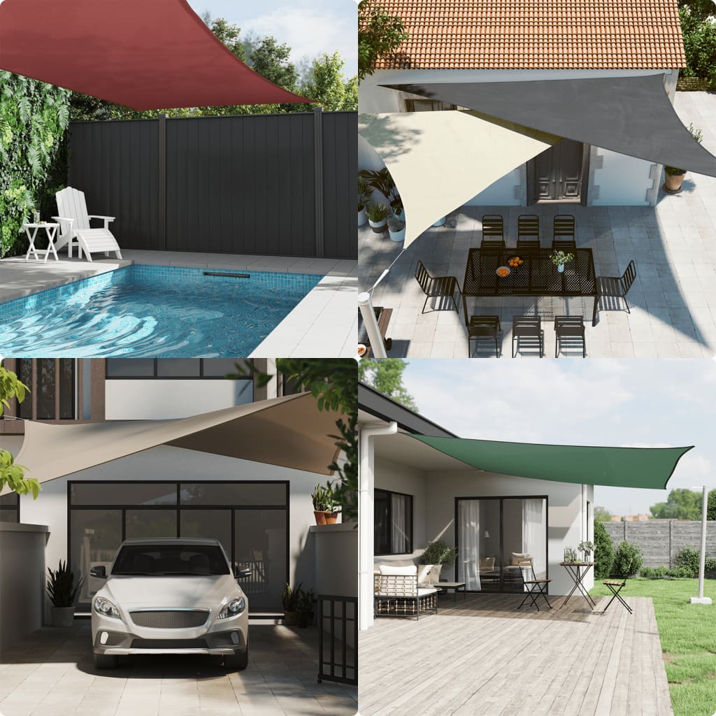 Guarda-sol tecido oxford triangular 5x5x5 m bege
