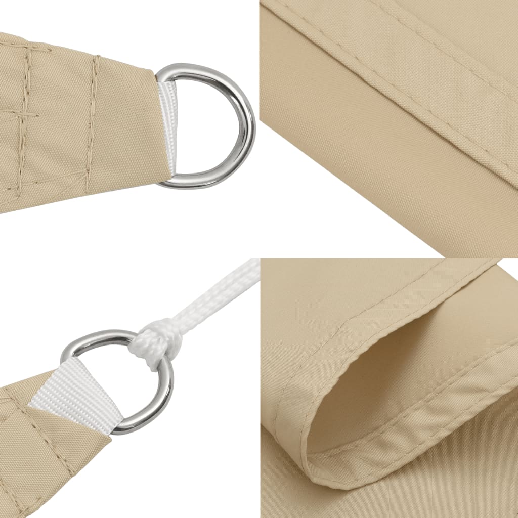 Guarda-sol tecido oxford triangular 5x5x5 m bege