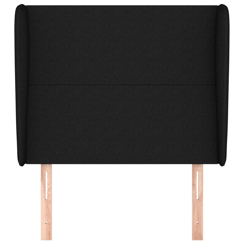 Cabeceira de cama c/ abas tecido 83x23x118/128 cm preto