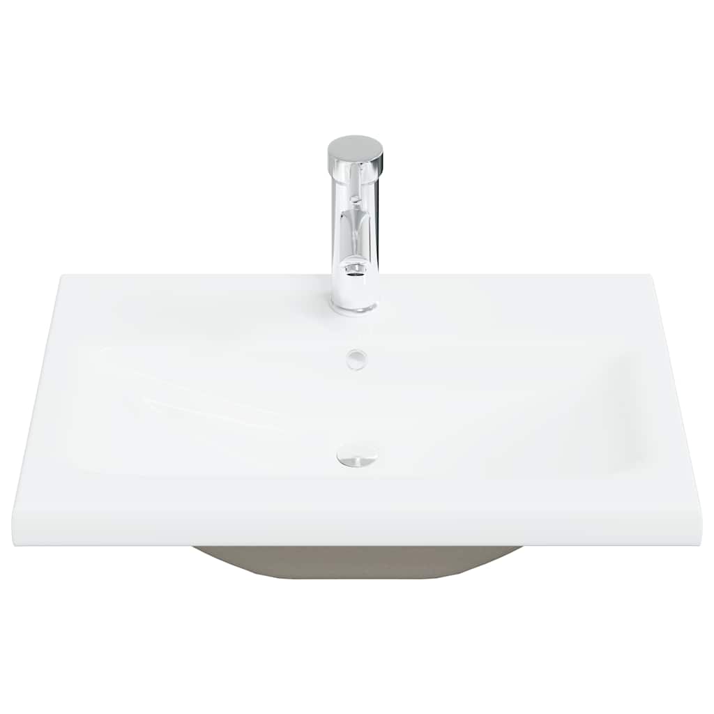 Lavatório embutido c/ torneira 61x39x18 cm cerâmica branco