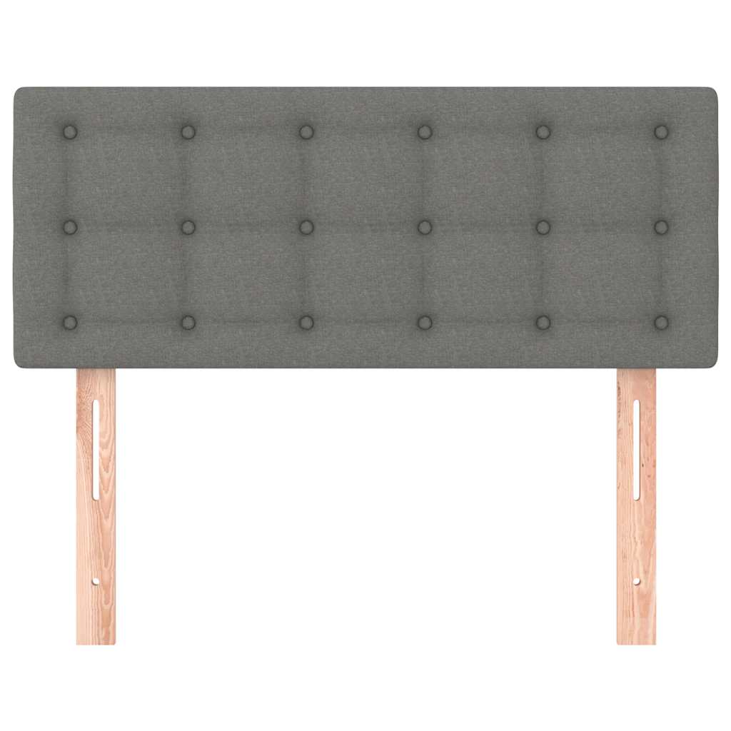 Cabeceira de cama tecido 80x5x78/88 cm cinzento-escuro