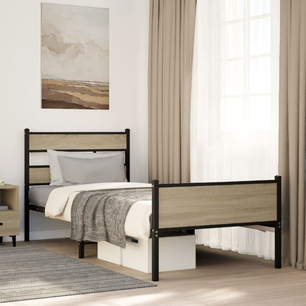 Estrutura cama s/ colchão derivados de madeira carvalho sonoma