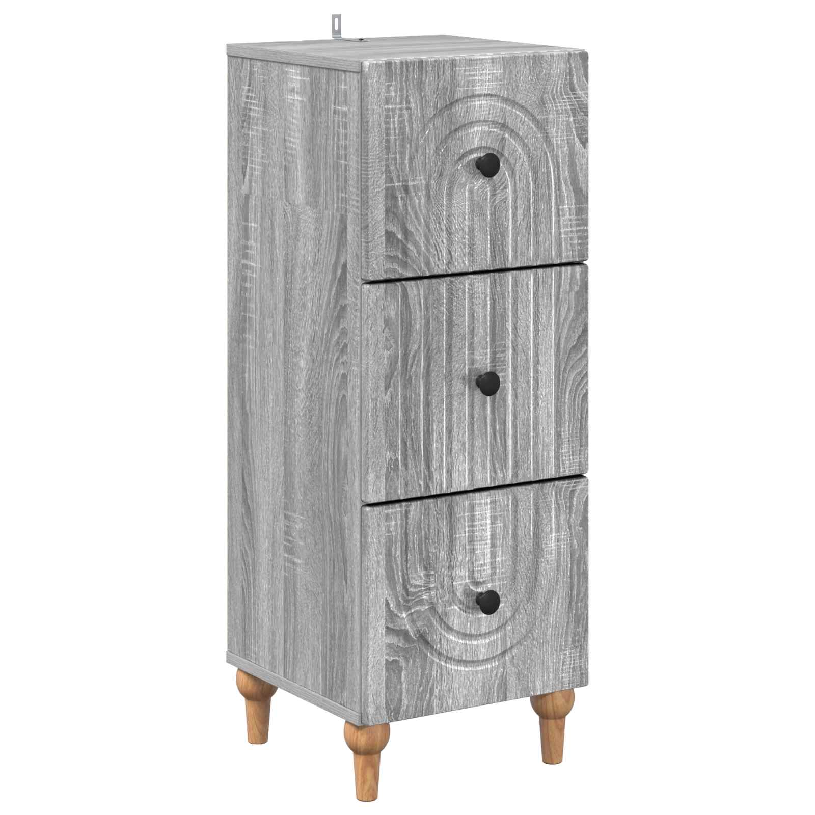 Gabinete de gavetas sonoma cinzento 33 x 34,5 x 90 cm