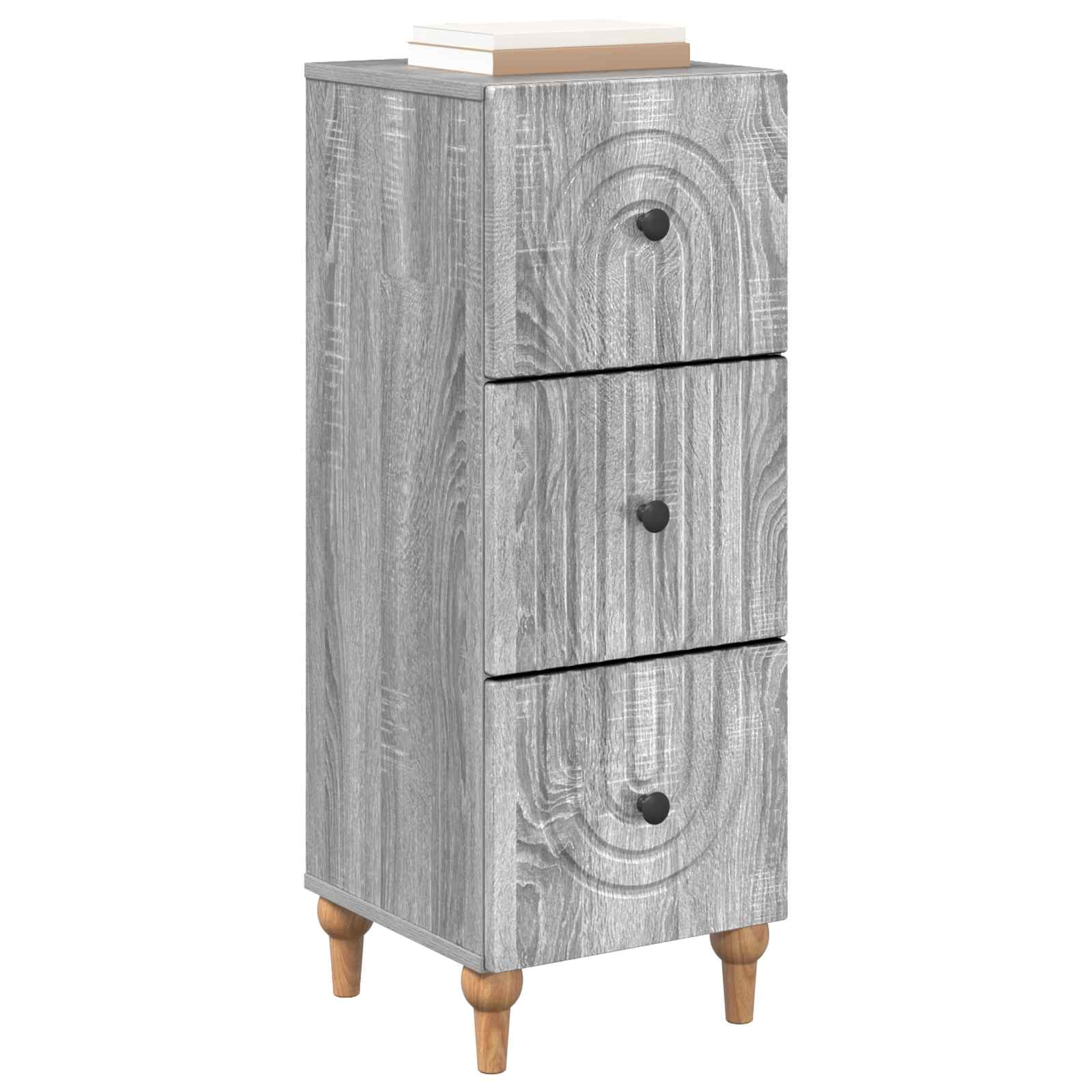 Gabinete de gavetas sonoma cinzento 33 x 34,5 x 90 cm