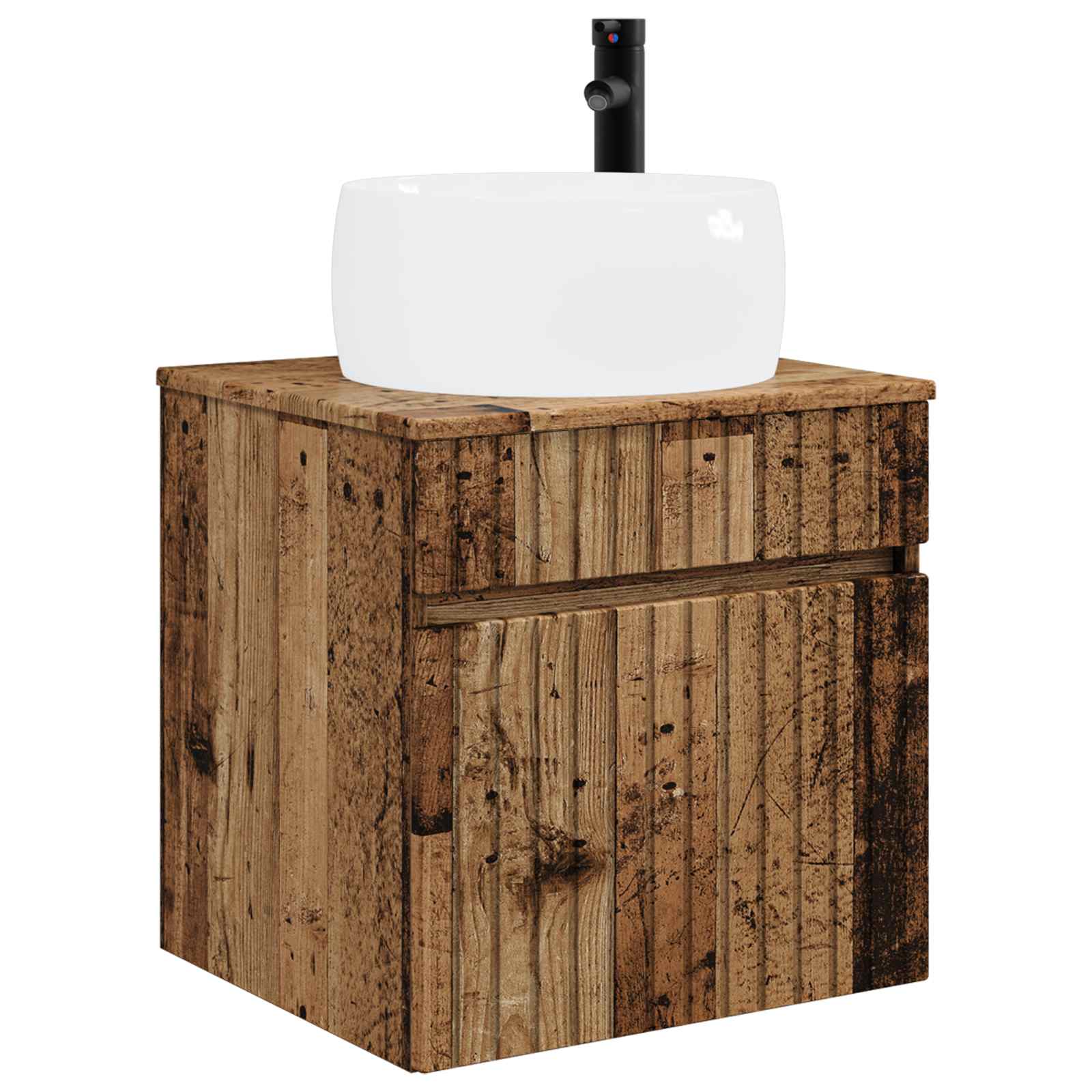 Vanidade de pia de parede madeira antiga 49 x 44,5 x 66 cm