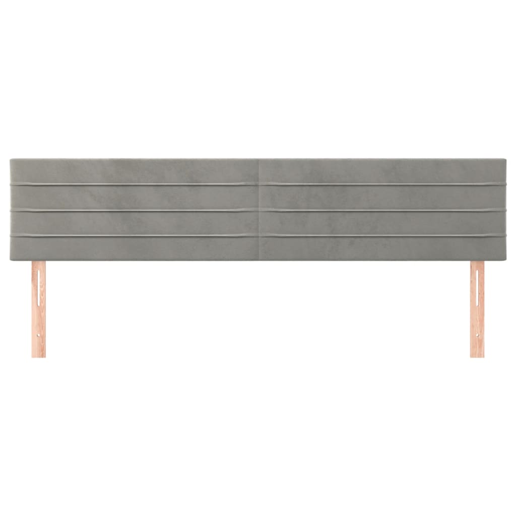 Cabeceiras cinzento-claro 200x5x78/88 cm veludo