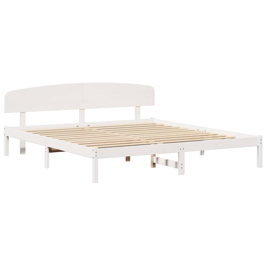 Estrutura da cama com cabeceira branco 180 x 200 cm