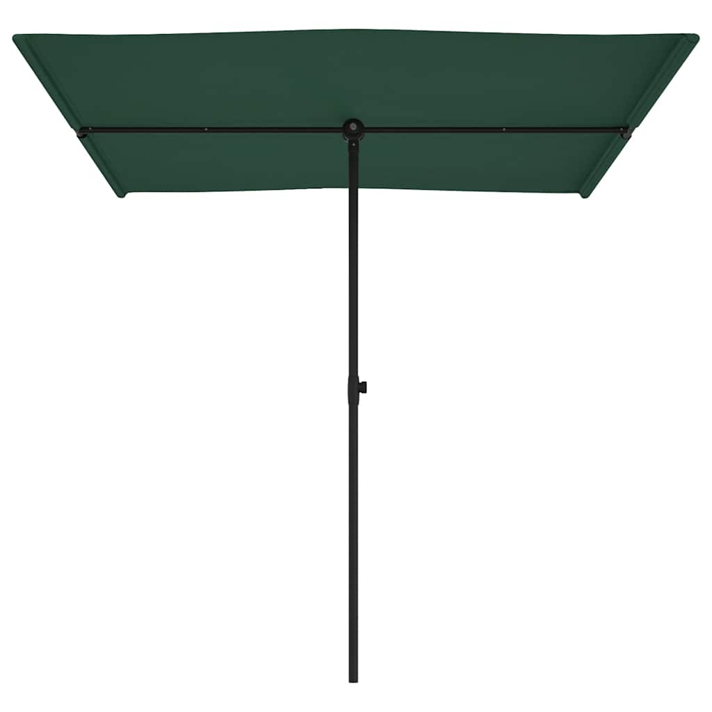 Guarda-sol de jardim com poste de alumínio 2x1,5 m verde
