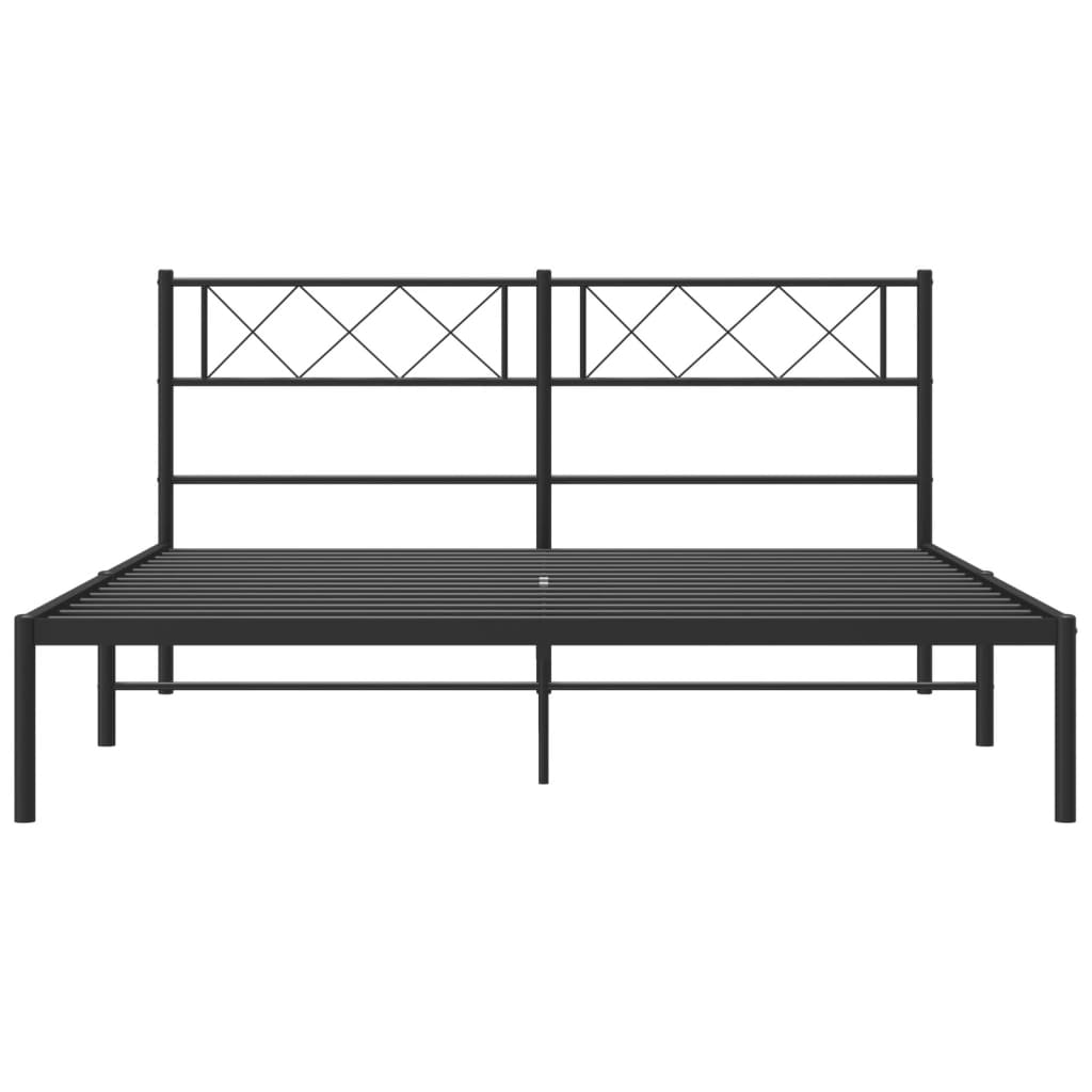 Estrutura de cama com cabeceira 140x200 cm metal preto
