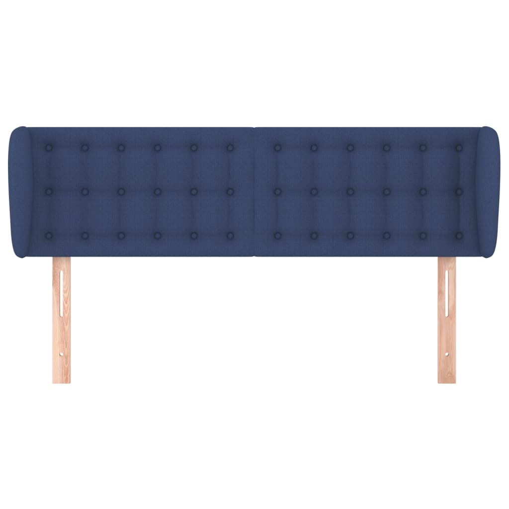 Cabeceira de cama c/ abas tecido 147x23x78/88 cm azul