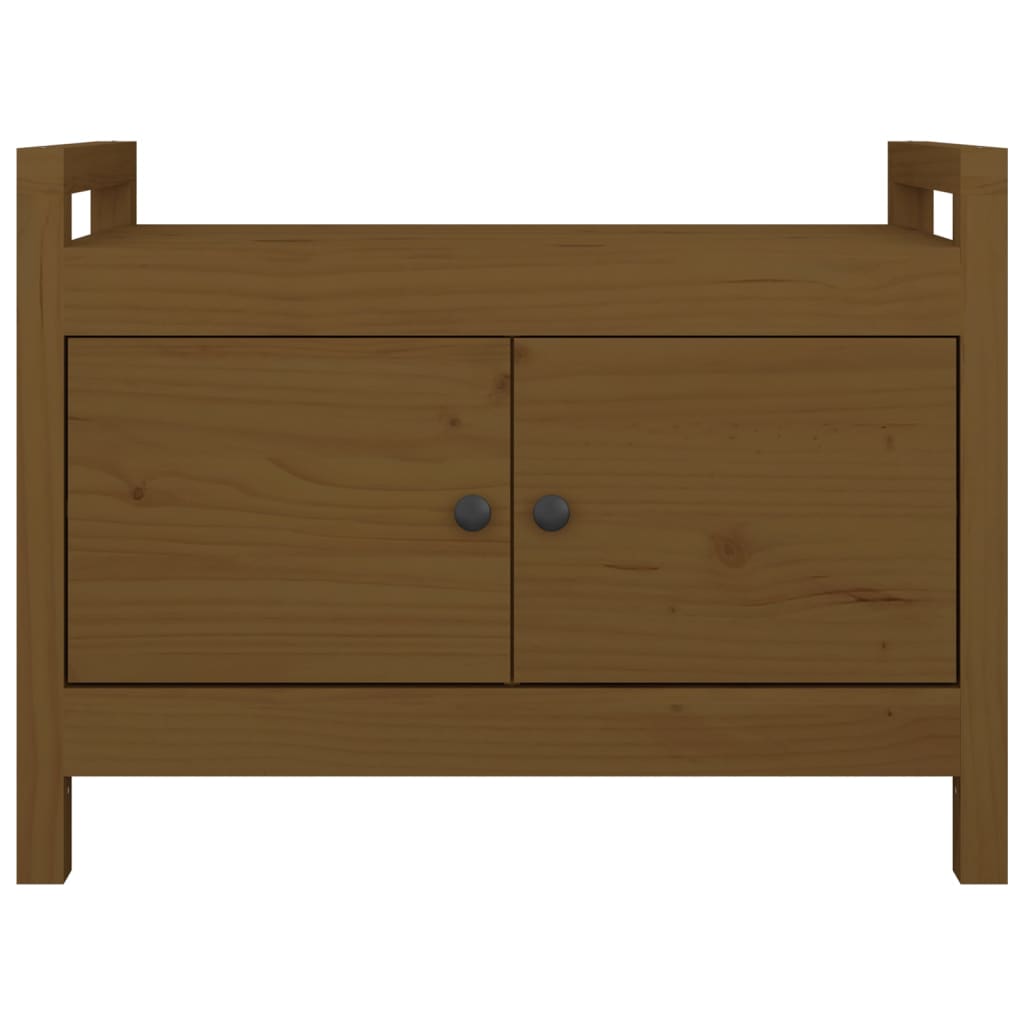 Banco de corredor 80x40x60 cm pinho maciço castanho mel
