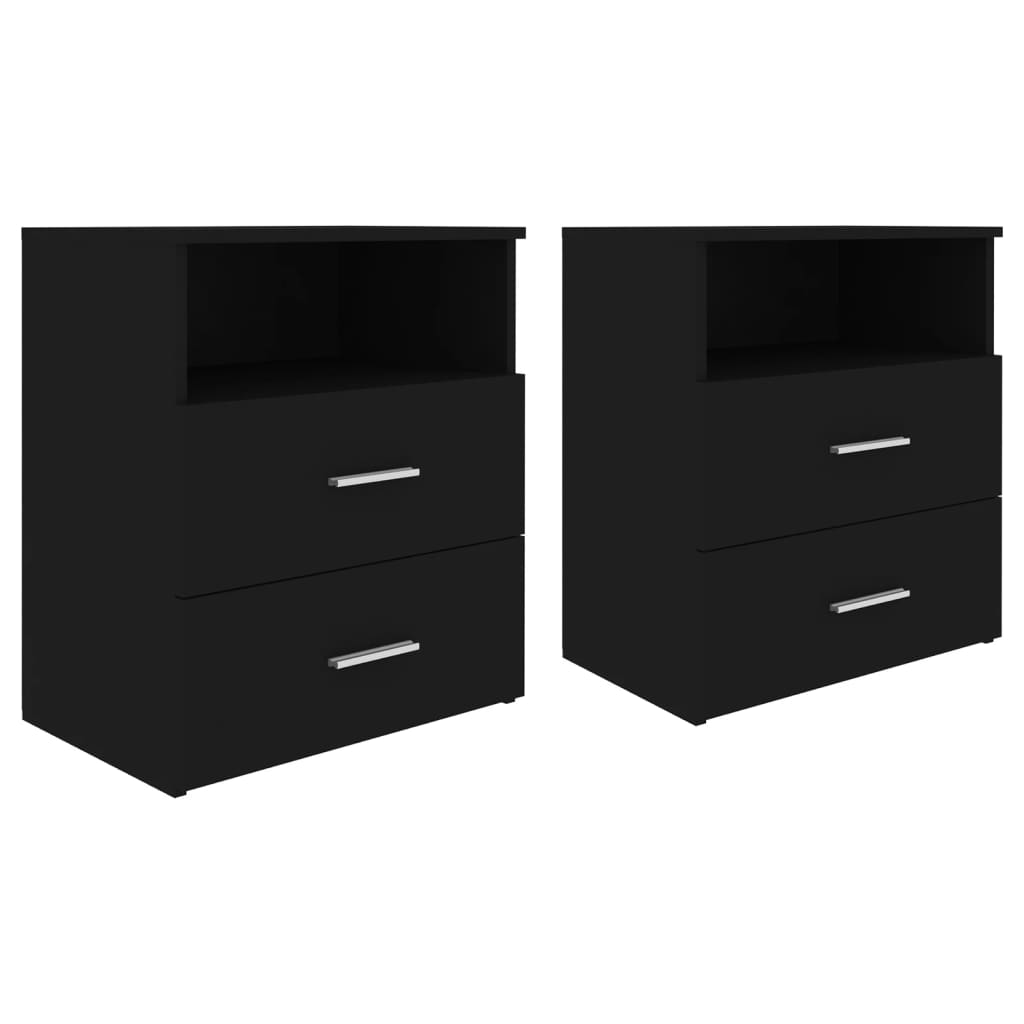 Mesas de cabeceira 2 pcs 50x32x60 cm preto