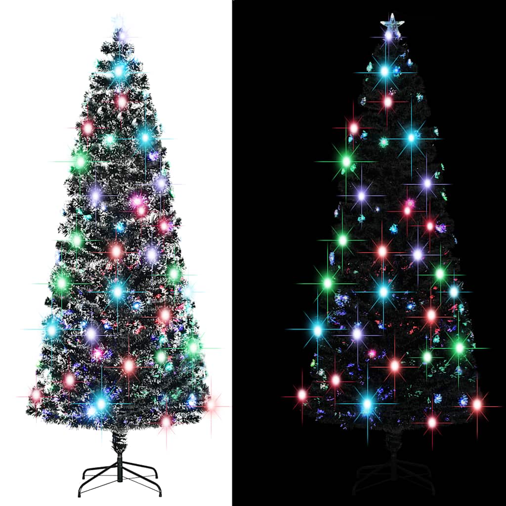 Árvore de natal pré-iluminada c/ suporte e LED 240 cm fibra ótica