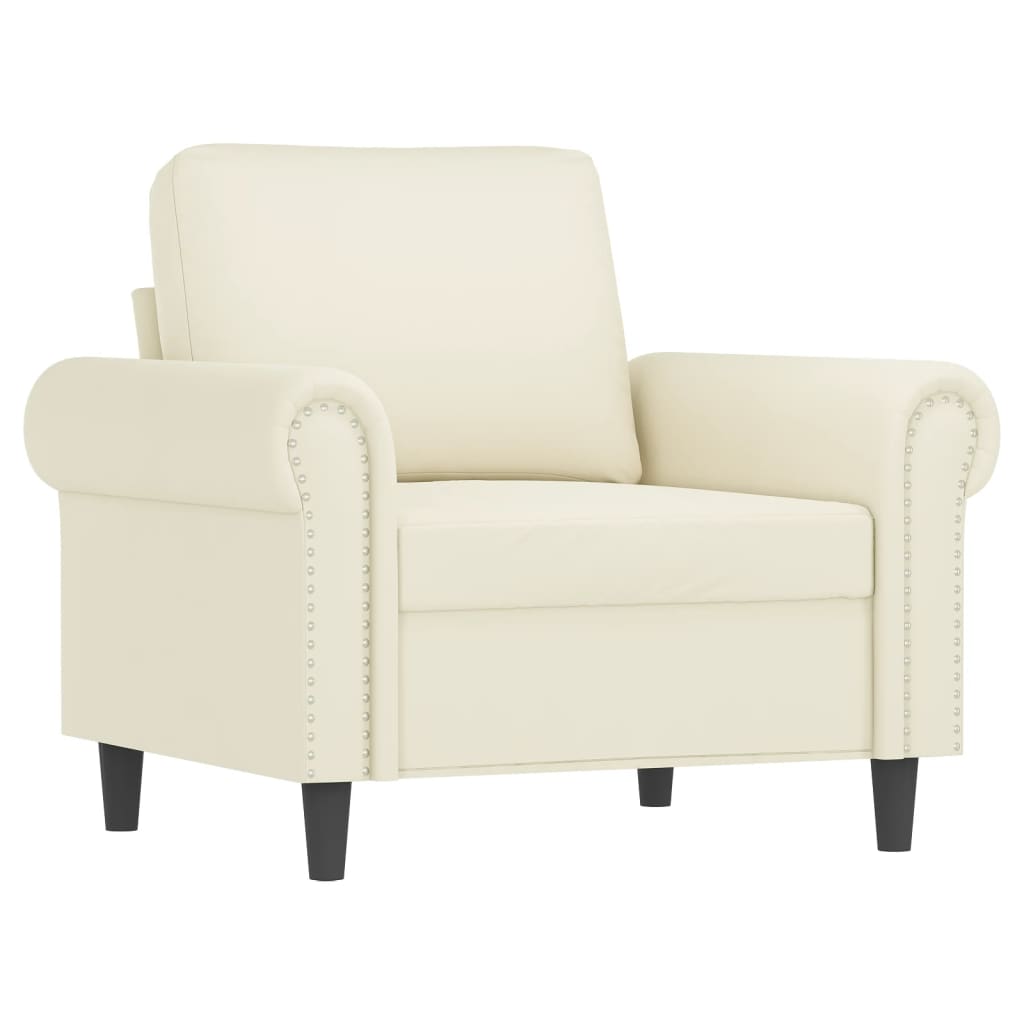 4 Pcs conjunto de sofás com almofadas veludo cor creme