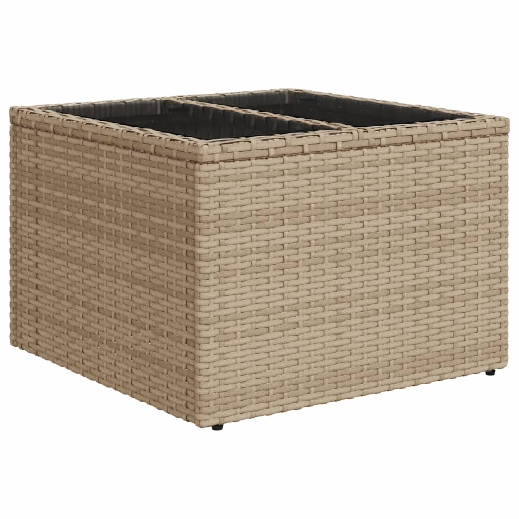 7 Pcs conjunto de sofás p/ jardim com almofadões vime PE bege
