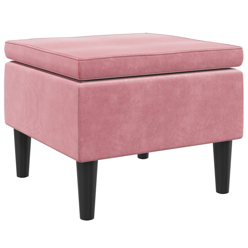 Banco com pernas de madeira veludo rosa