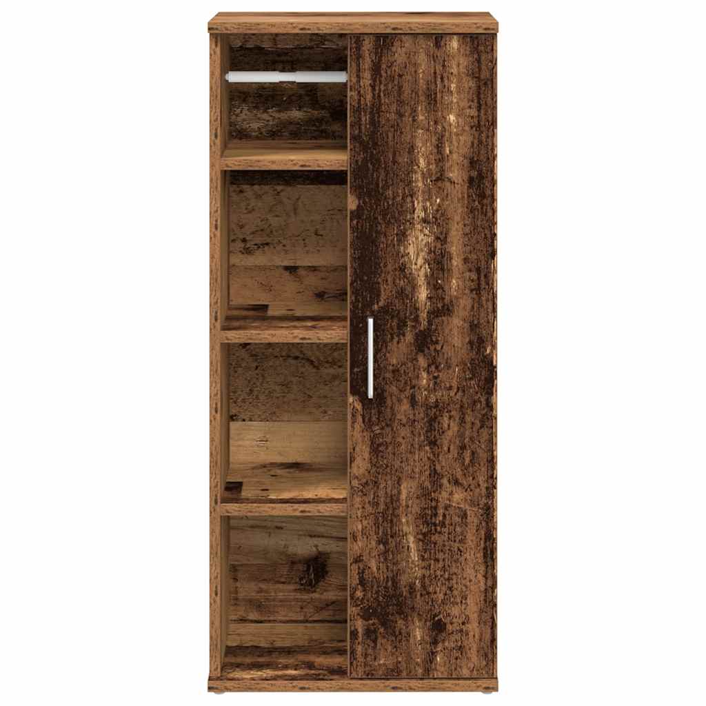 Móvel p/ casa banho c/ suporte rolos 39x22x90 cm madeira velha