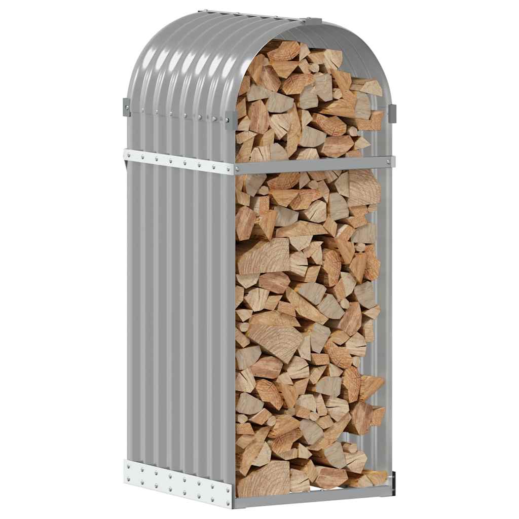 Suporte de lenha 40x45x100 cm aço galvanizado cinza-claro