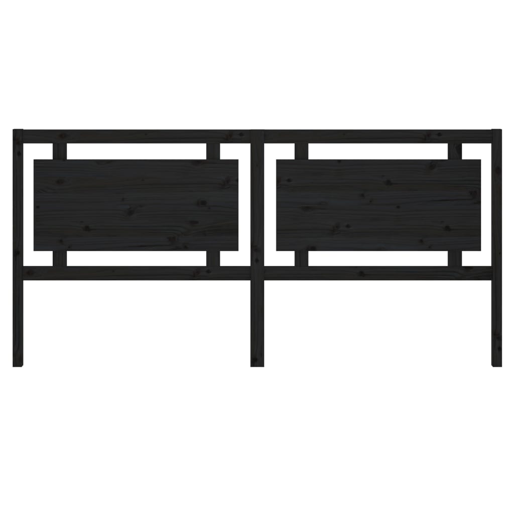 Cabeceira de cama 205,5x4x100 cm pinho maciço preto