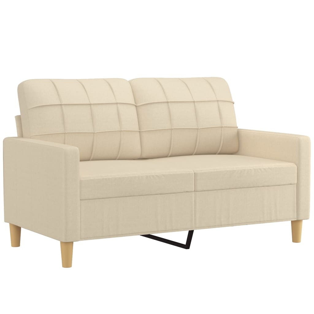 2 Pcs conjunto de sofás com almofadas tecido cor creme