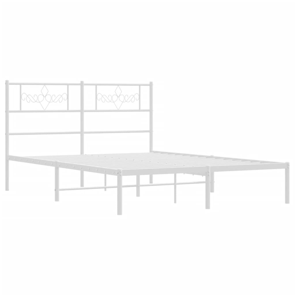 Estrutura de cama com cabeceira 120x200 cm metal branco