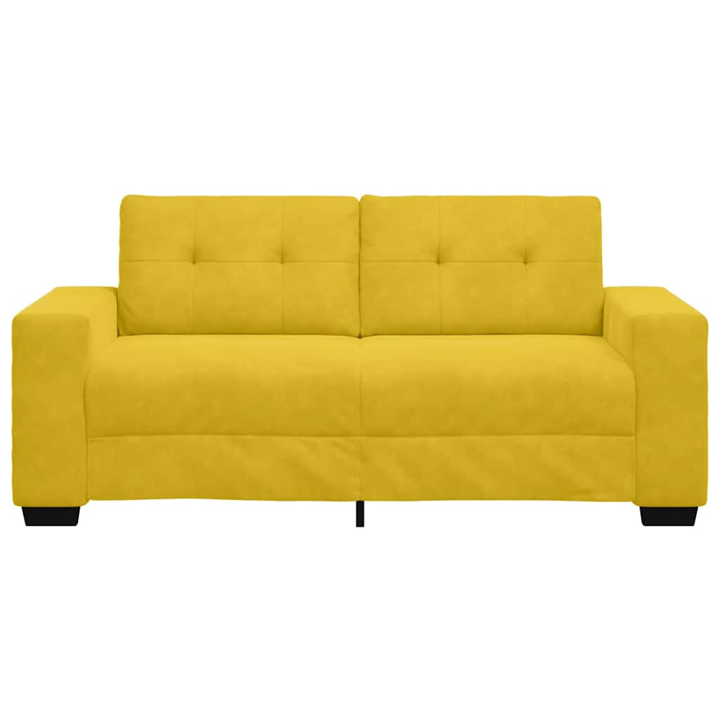 Sofá de dois lugares amarelo, 180x77x82 cm, veludo
