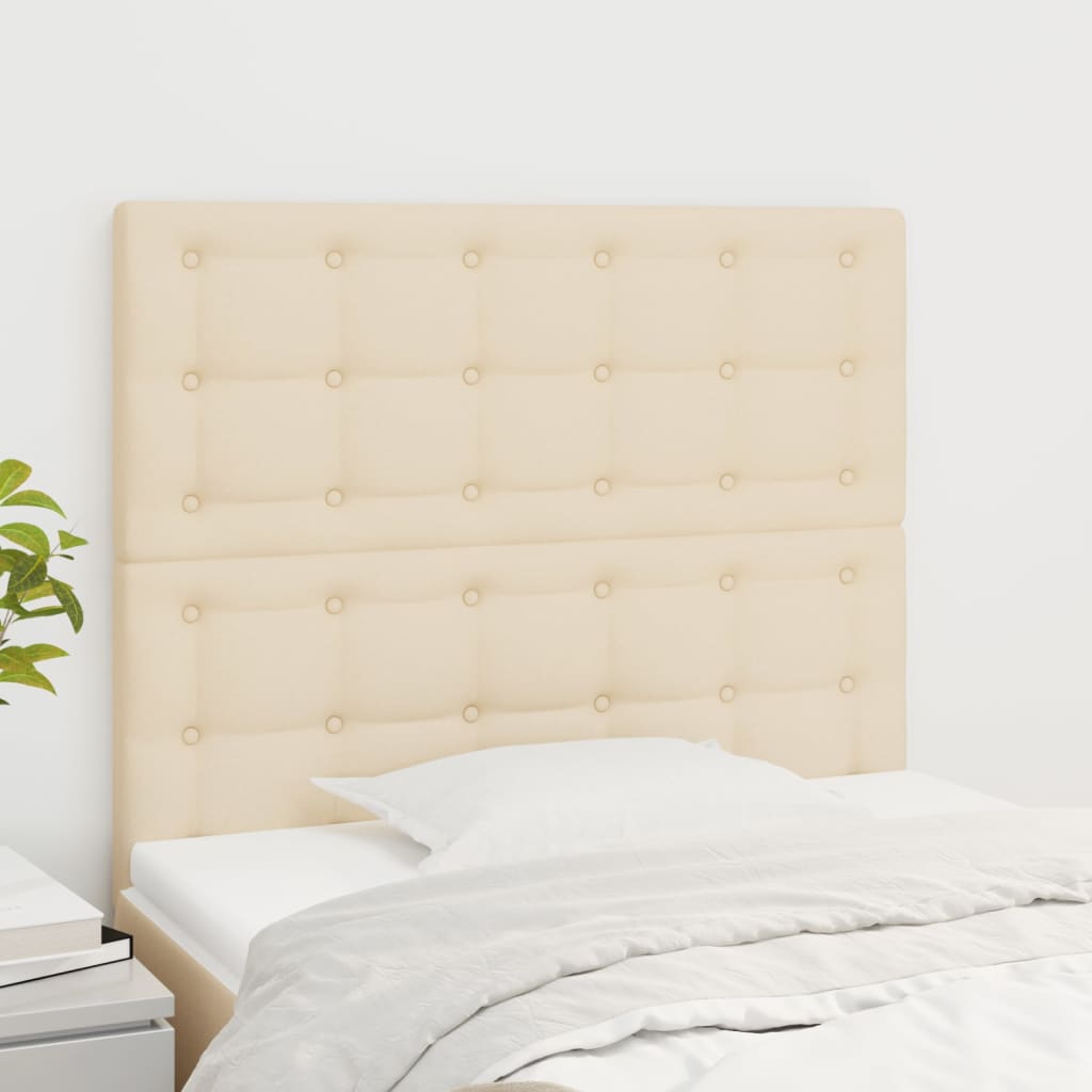 Cabeceira creme 80x5x118/128 cm tecido