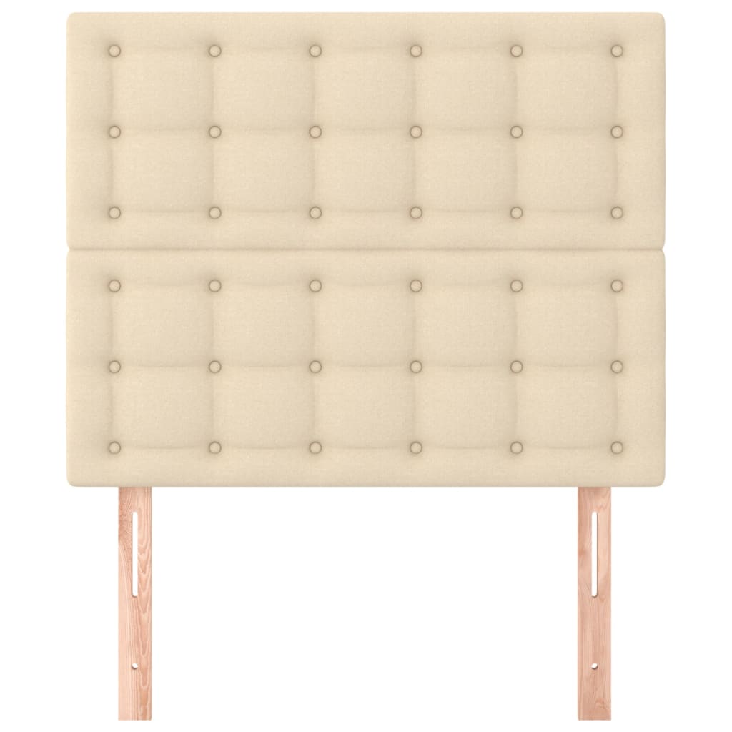 Cabeceira creme 80x5x118/128 cm tecido