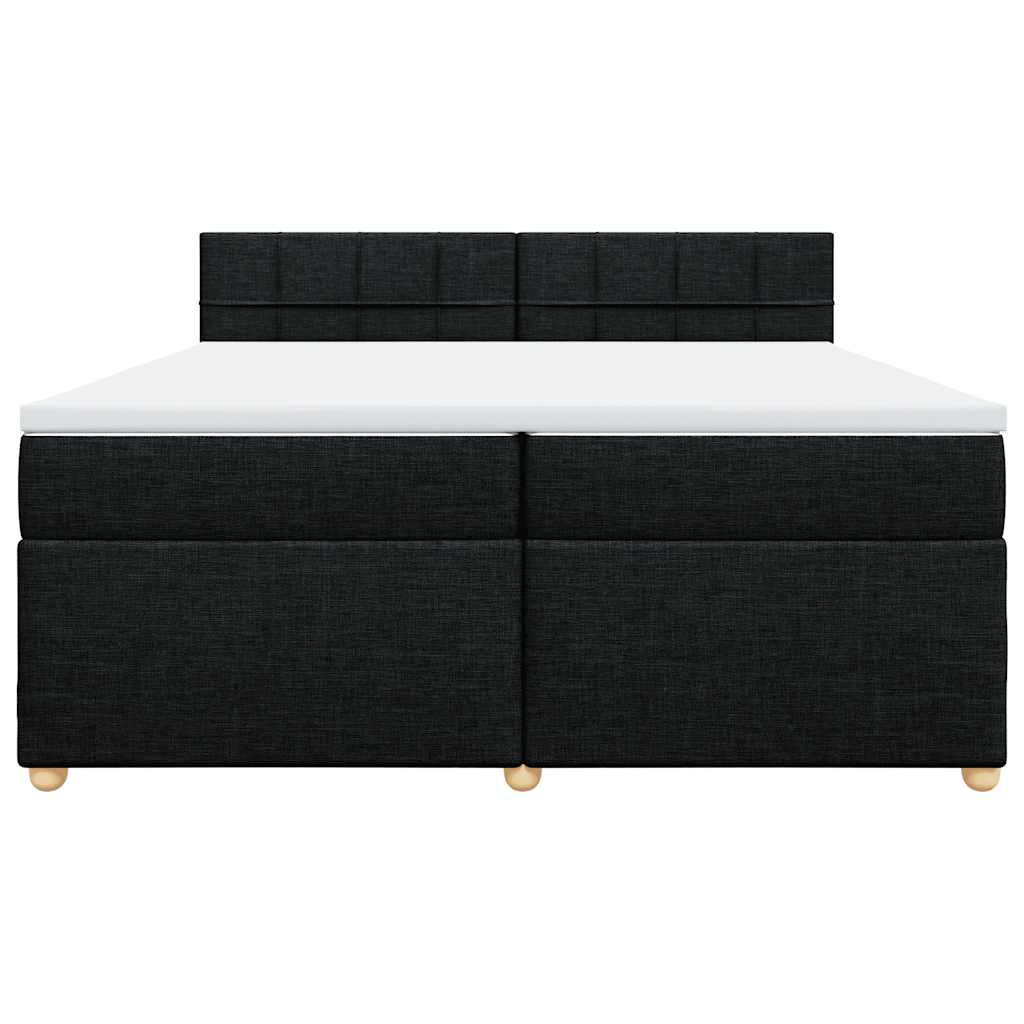 Cama com molas/colchão 200x200 cm tecido preto