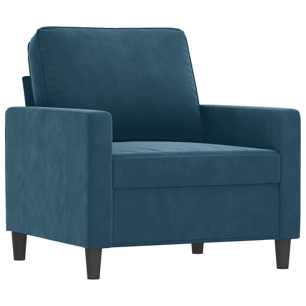 4 Pcs conjunto de sofás veludo azul