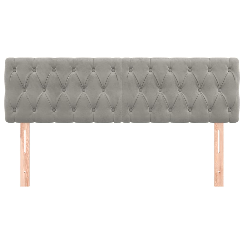 Cabeceiras cinzento-claro 160x7x78/88 cm veludo