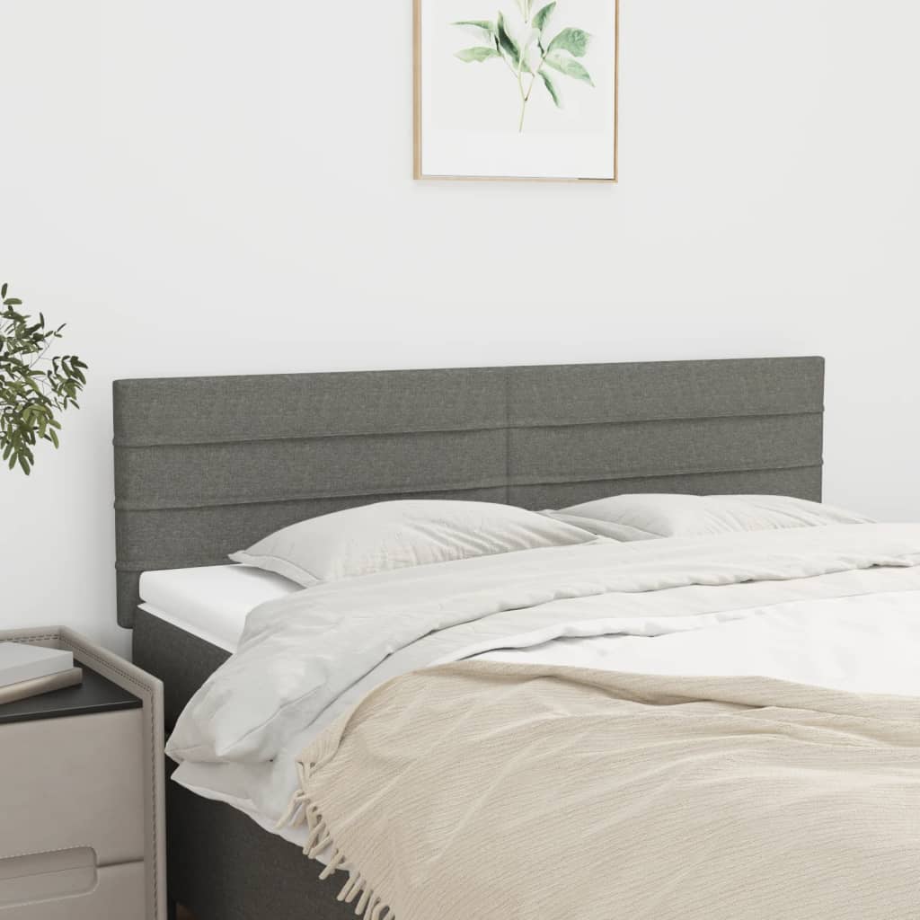 Cabeceiras cinzento-escuro 144x5x78/88 cm tecido