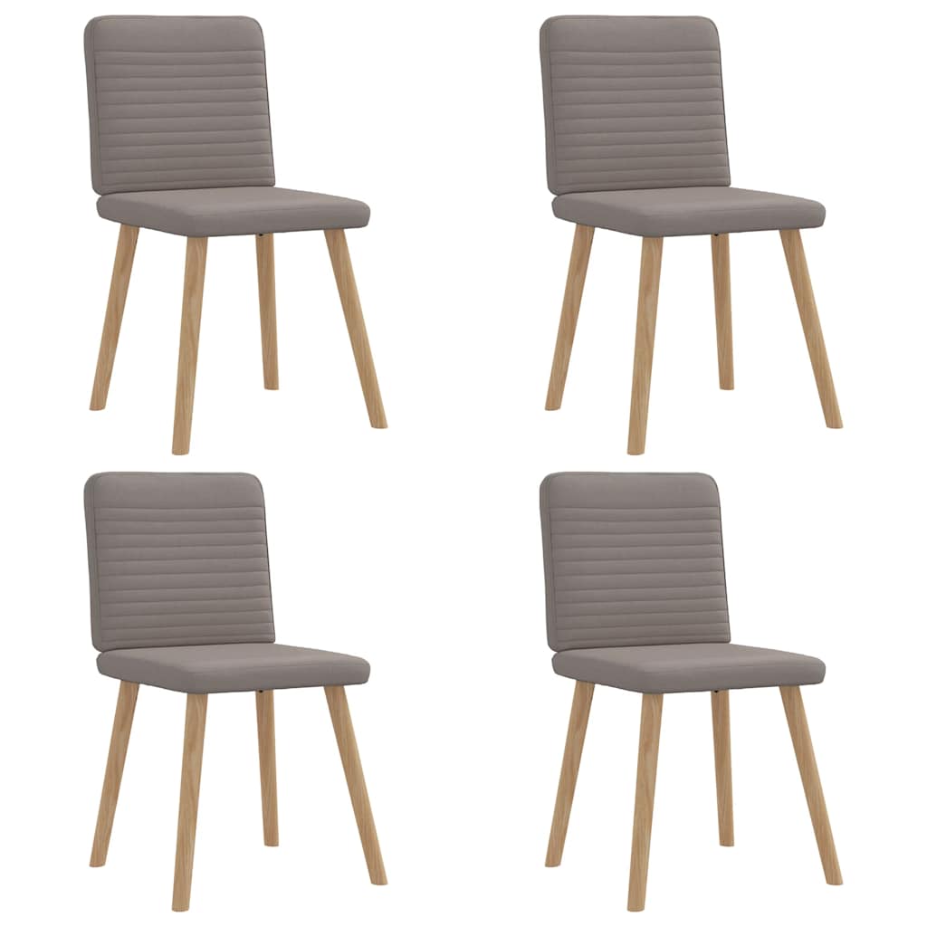 Cadeiras de jantar 4 pcs tecido cinzento-acastanhado