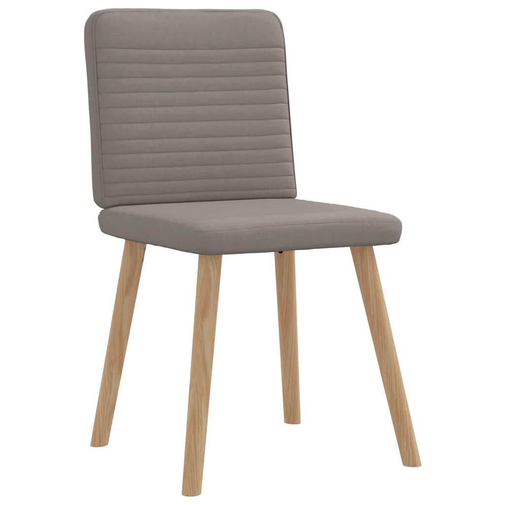 Cadeiras de jantar 4 pcs tecido cinzento-acastanhado