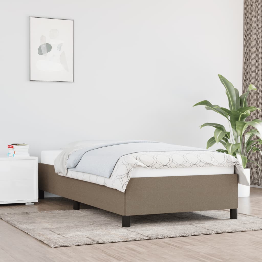 Estrutura de cama sem colchão 90x190 cm tecido cinzento