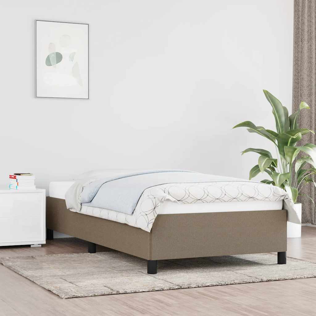 Estrutura de cama sem colchão 90x190 cm tecido cinzento