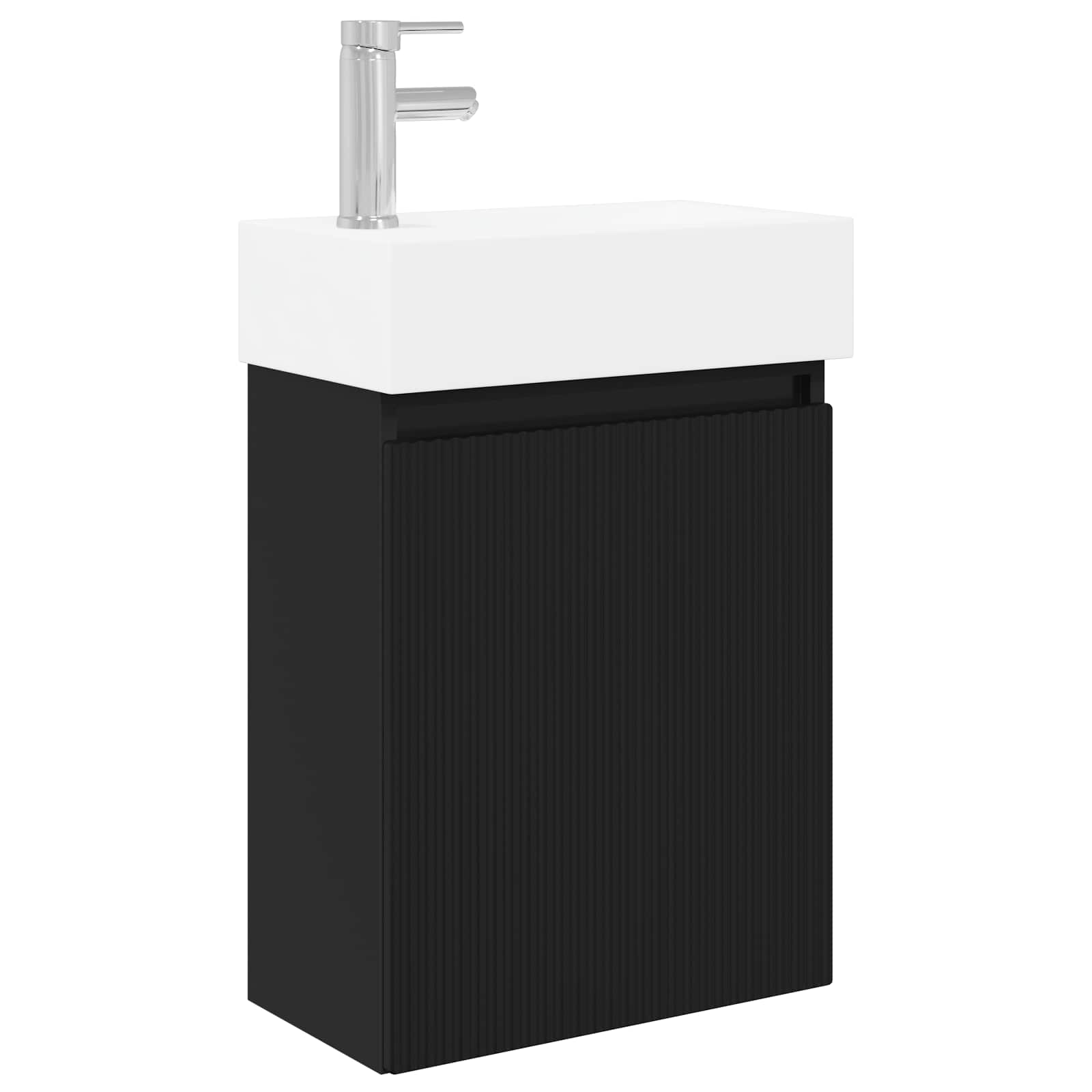 Conjunto de móveis de banheiro com torneira preto