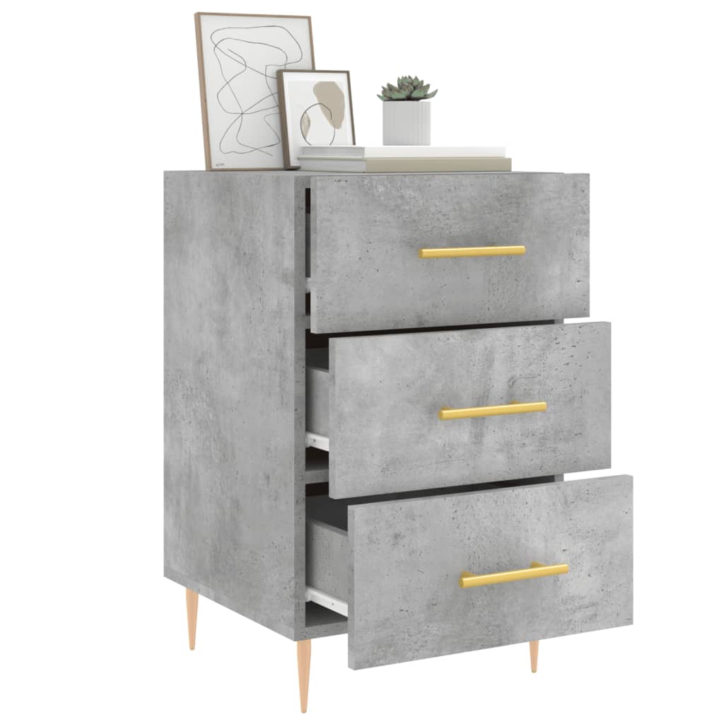 Mesa de cabeceira 40x40x66 cm derivados madeira cinza cimento