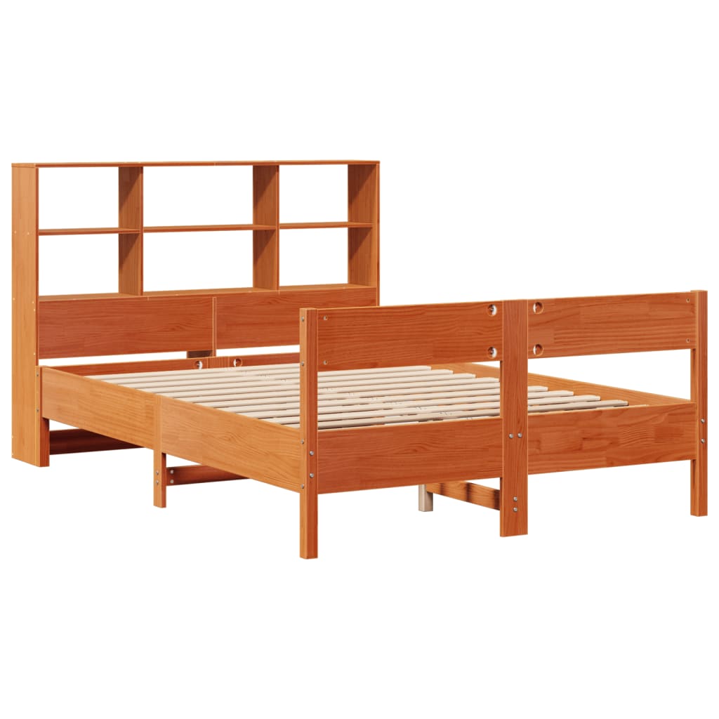 Cama com estante sem colchão 140x190 cm pinho maciço