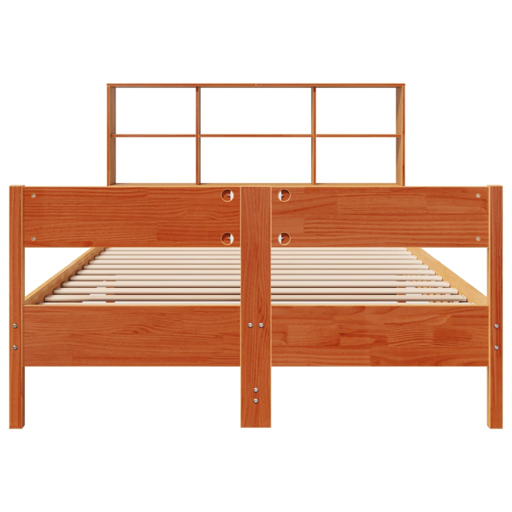 Cama com estante sem colchão 140x190 cm pinho maciço