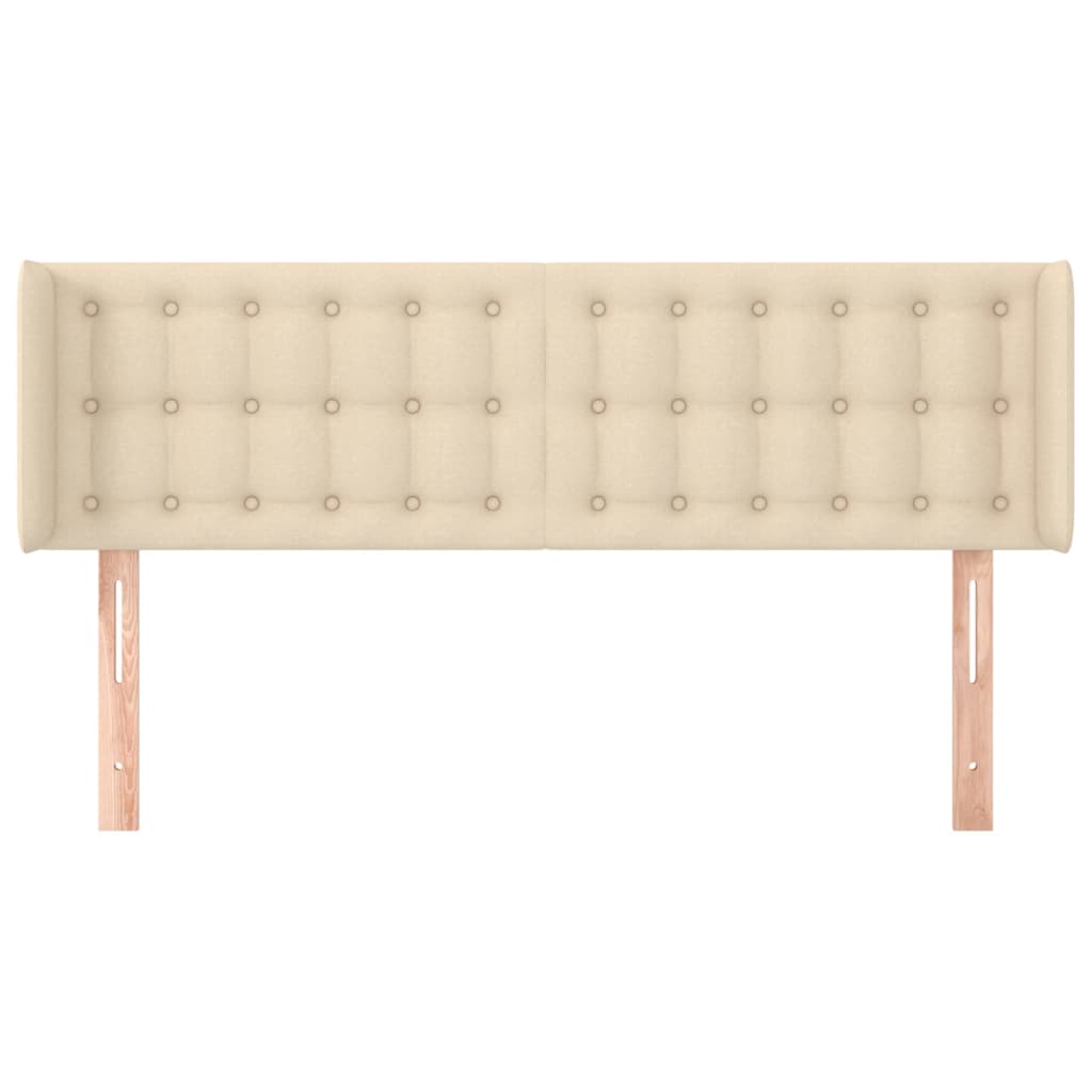 Cabeceira de cama c/ abas tecido 147x16x78/88 cm creme
