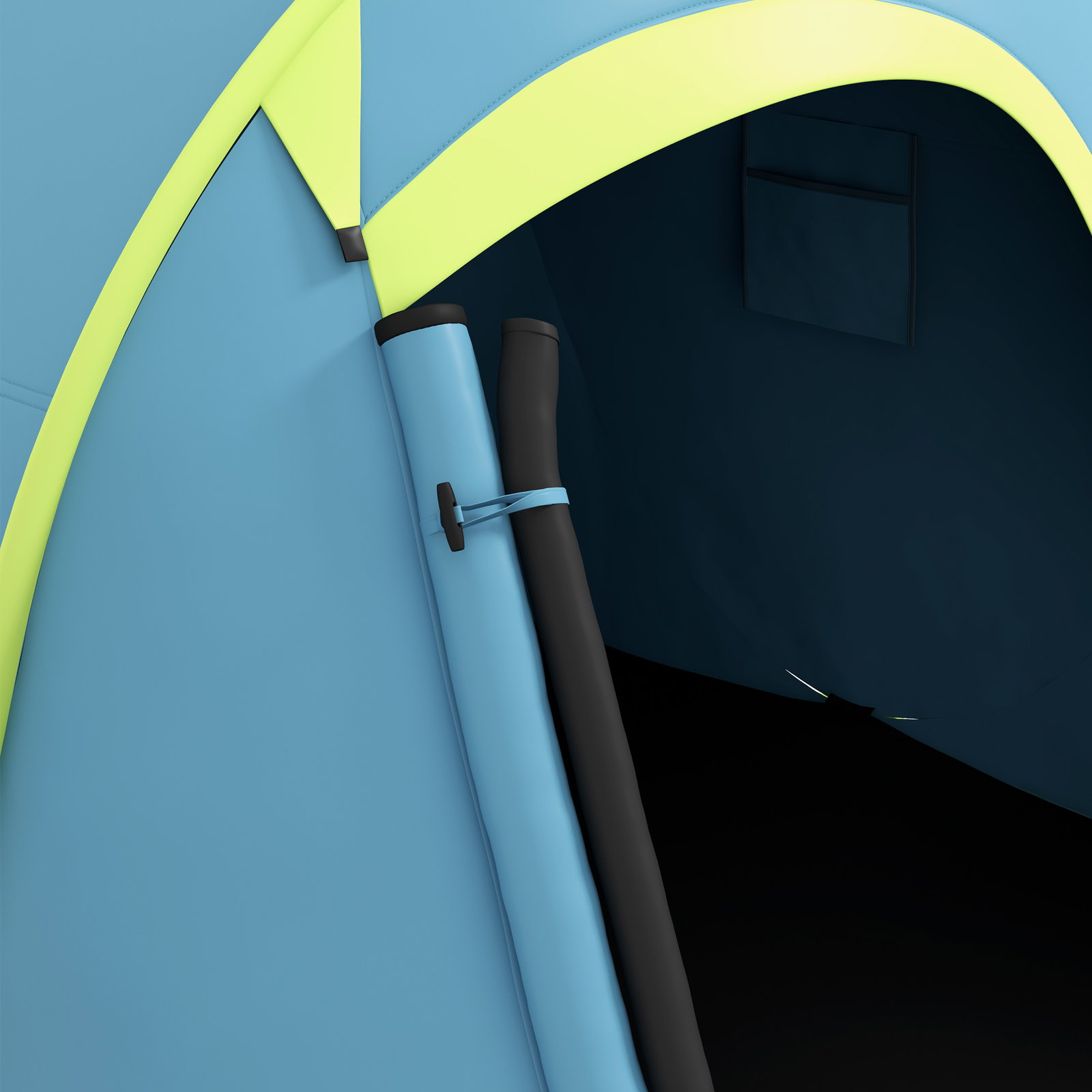 Tenda de campismo para 1-2 pessoas impermeável de 2000 mm com bolsa de transporte para pesca 245x148x105 cm azul