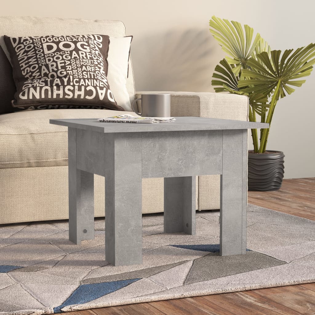 Mesa de centro 55x55x42 cm contraplacado cinzento cimento