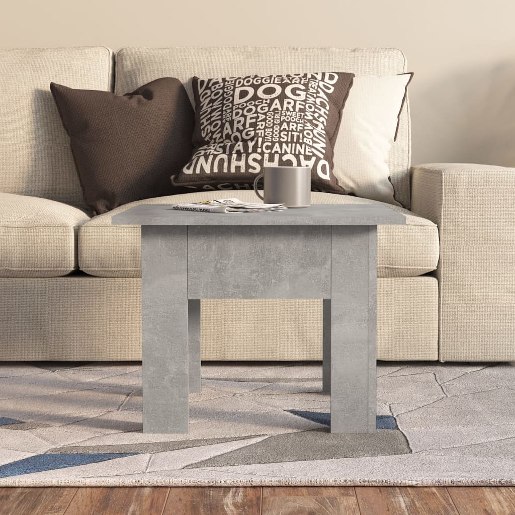 Mesa de centro 55x55x42 cm contraplacado cinzento cimento