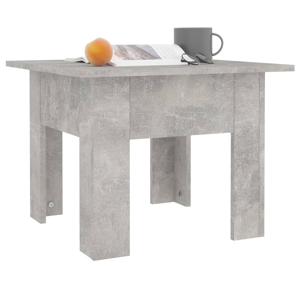 Mesa de centro 55x55x42 cm contraplacado cinzento cimento