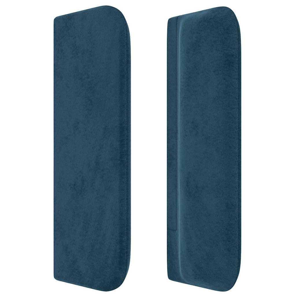 Cabeceira de cama c/ abas veludo 83x16x78/88 cm azul-escuro