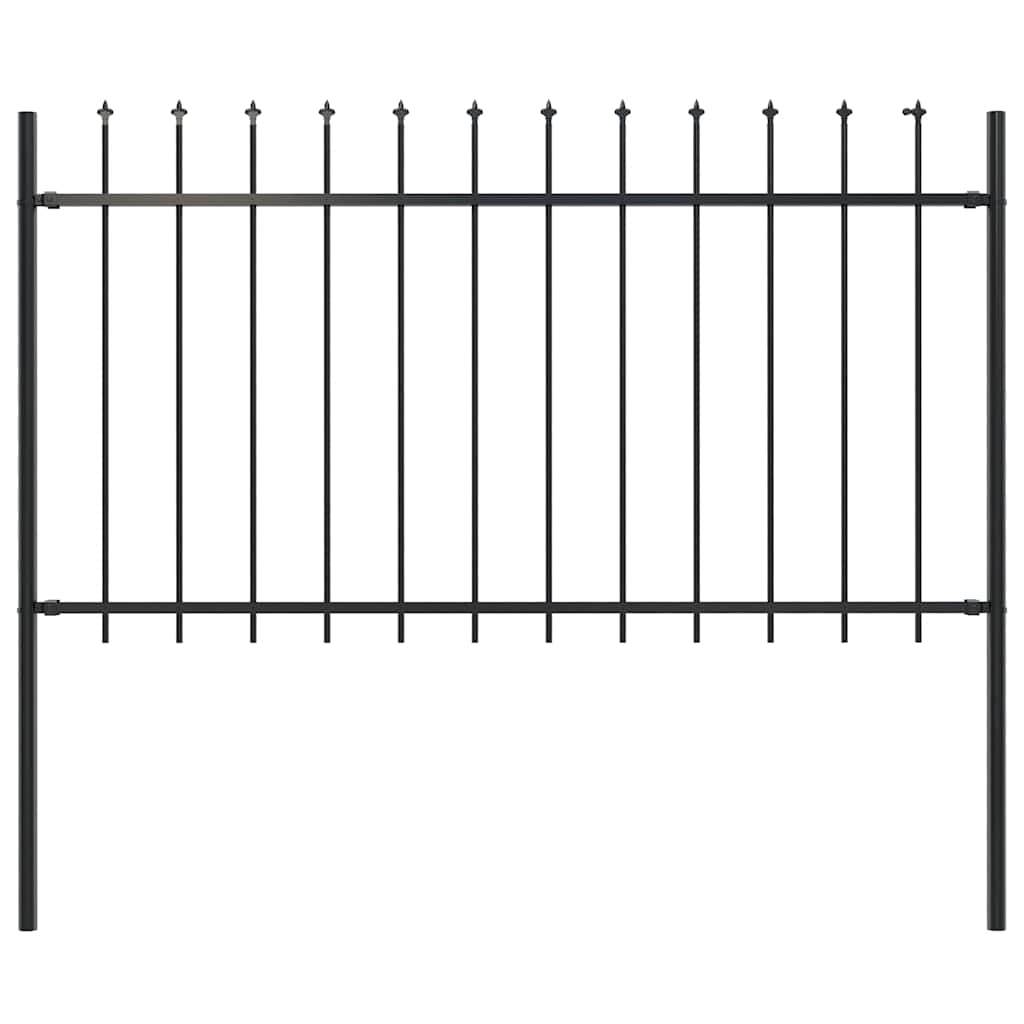 Cerca de jardim woerden com ponta em forma de lança, em aço, 170 x 100 cm, preto